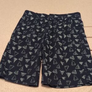 Nautica Kids Black Shorts with White Geometric Print